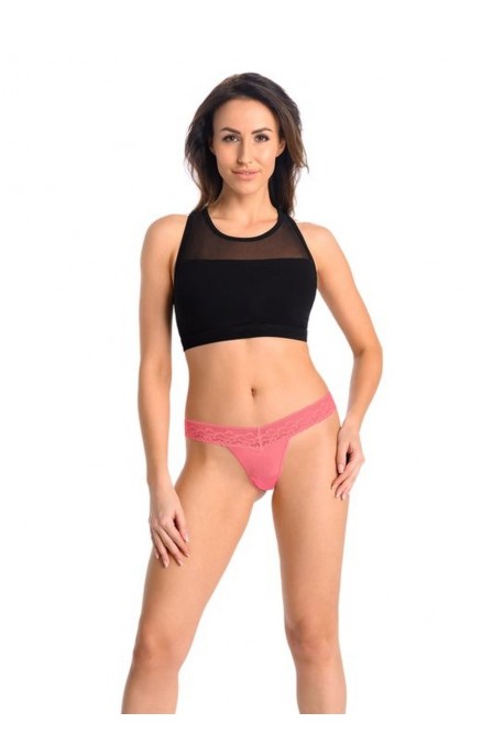 Трусики стринги с сеточкой и кружевом